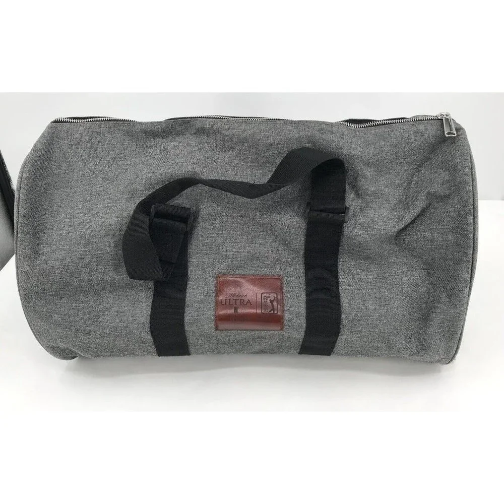 Michelob Ultra Duffle Duffel Bag Gray‎ Black Travel Gym Day Weekend